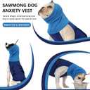 SAWMONG Dog Anxiety Vest, Breathable Calming Shirt Adjustable Chest & Hood for Dogs, Pet Stress Relief Calming Coat Wraps Ears for Noise, Thunderstorms, Fireworks and Separation Puppy(Blue, Small)