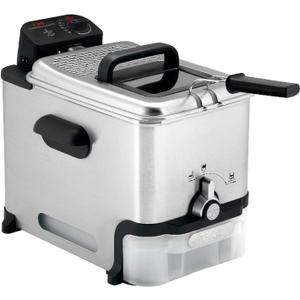 T-fal 3.5L Stainless Steel Deep Fryer with Basket, 1700W, Oil Filtration, Temp Control, Digital Timer, Dishwasher Safe Parts (3.5L & Oil Filtration)