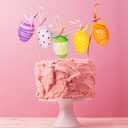 Garma 36 PCS Easter Hanging Plastic Eggs Decorations Colorful Eggs Painted Ornaments with Bow, Easter Tree Ornaments Decor for DIY Crafts Party Favor Home Decor Pascua Exchange Gifts