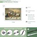 2 x Huabsad Vintage Christmas Canvas Wall Art 18th Century Winter Village Landscape Famous Oil Painting Art Work Prints Farmhouse Aesthetic Pictures Wall Decor 12x16in Unframed