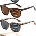 4 Pack Progressive Reading Sunglasses for Women Men, No Line Square Multifocal Sun Readers UV400 Protection