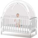 Crib Tent - Crib Net to Keep Baby in, Stop Baby from Climbing Out of Crib, Pop Up Baby Crib Tent with Double Zip Strong Rods and Breathable Net Clear Visibility Easy to Install (White, Large)