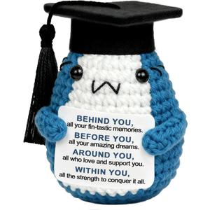 2 x 2026 Graduation Gifts for Men Women Her Him, Congrats Grad Gift for College Senior High School Masters Bachelors Degree Graduate Daughter Friend, Small Crochet Shark Desk Decor