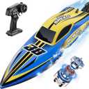 Brushless RC Boat 30+MPH, Big Remote Control Boats for Adults and Kids, Fast Racing Boat with Self-Righting, LED Lights, Waterproof, RTR, Sailboat for Lake, River, Saltwater and Pools