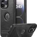 Leather Case for iPhone 14 Pro Max Case, Protective Slim with Kickstand Shockproof Phone Cases, Built-in Invisible Stand Compatible with iPhone 14 Pro Max 6.7'' (Black, for iPhone 14 Pro max)