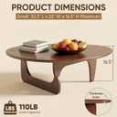 SoulNest Mid Century Small Coffee Table, Walnut Coffee Table for Living Room, Suitable for Living Room, Reception Room or Office (Small, Triangle)