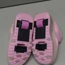 Nsasy Kids Roller Shoes Boy Girl Sneakers with Wheels Become Sport Sneaker with Led for Christmas Birthday Children Show Gift (13 Little Kid, 159-pink-double)