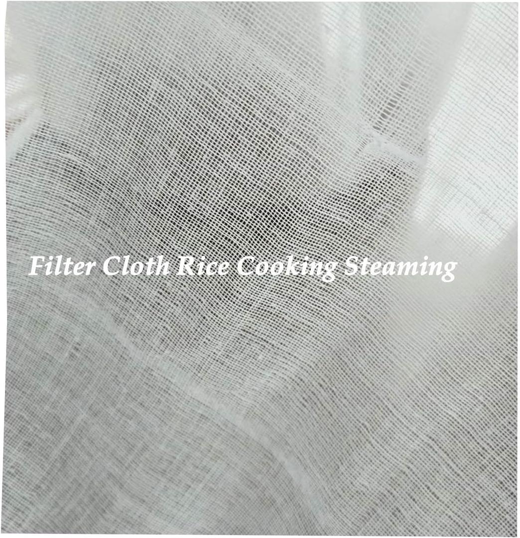 Premium Cotton Muslin Filter Cloth for Thai Sticky Rice & Coconut Milk Multi-Use Rice Net Strainer (90 x 119 cm)