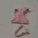 Didog Cute Small Dog Collar Harness & Leash Set, Adjustable Dog Collars and Leashes with Bowtie, Breathable Soft Mesh Padded Dog Vest for Puppies Small Dogs Walking, Pink, S