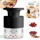 Cherry Pitter Multiple, Push Type Cherry Corer Multiple, Kitchen Cherry Jam 7 Holes Multi Pitter Tool, 7-in-1 Cherry Seed Remover Quick Portable Cherry Pitting Tool (Black)