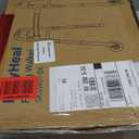 Folding Walkers for Seniors with 2 Skis and 5" Wheels, Lightweight Adult Rolling Walker, Supports Up to 350 Pounds, Adjustable Height, Aluminum Standard Walker, Silver