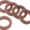 PATIKIL Key Caps Covers Rings, 5 Pack 0.9" Keys Identifiers Covers Coding Tags Marker Round Silicone Sleeve for Office House Apartment, Brown