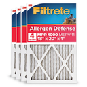 Filtrete 18x20x1 HVAC Furnace Air Filter, MPR 1000 MERV 11, Allergen Defense, 4 Pack