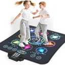 Upgraded Dance Mat Toys for Kids 3-12 Years, Electronic Dance Pad with Light-Up 9-LED Buttons, 3 Game Modes, Adjustable 7-Level Volume, Toys for Girls and Boys (Black)