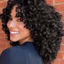 14Inch Curly Wig, Full Curls Wigs for Black Women Big Curly Wig Soft Fluffy Natural Synthetic Hair for Daily and Party (Dark Brown)