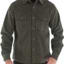 Men's Corduroy Jacket Lightweight Shacket Long Sleeve Shirts Casual Vintage (Green, M)