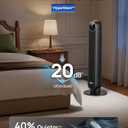 DREO Tower Fan for Bedroom, 2026 Upgraded DC Motor, 28ft/s High Velocity, 20dB Ultra Quiet Standing Fan, 8 Speeds 4 Modes, 90° Oscillating Bladeless Fan for Indoors, Floor Fans with Remote, Black, 36 Inch