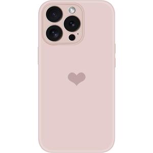 Designed for iPhone 16 Pro Case with Screen Protectors, Liquid Silicone Microfiber Lining Soft Rubber Shockproof Anti-Scratch Love Pattern Phone Case for iPhone 16 Pro Protective Cover Women (Pink)
