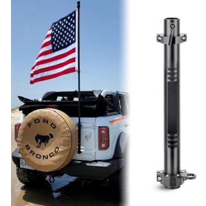 Antenna Mount Flagpole Holder Flagpole Bracket Multi-Function Tailgate Hinge Mounted for Ford Bronco Accessories
