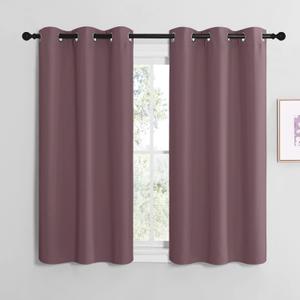 NICETOWN Dry Rose Room Darkening Curtains for Kitchen, Set of 2, 42 inches Wide by 48 inches Long, Window Treatment Thermal Insulated Solid Grommet Room Darkening Curtains/Drapes for Bedroom