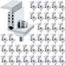 Zhengmy Solar Panel End Clamp Mounting Z Bracket Mid Clamps Aluminum Rail End Clamps Clips Adjustable Panels Grounding Gutter Kit for Pv Mounting System Install Hardware Fasteners Accessory(40 Pack)