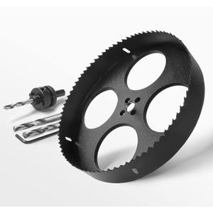 9 Inch Hole Saw with 1/2" Hex Shank Quick Change Arbor, JTemgle Bi-Metal Hole Saw Heavy Duty Hole Cutting Tool for Cornhole Boards, Recessed Lights, Wood, Plastic, Drywall & Soft Metal
