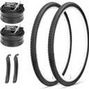 MOHEGIA 700c Gravel Bike Tires Set: 2-Pack 700x38C/700x40C/700Cx42C Folding Bicycle Tires All-Terrain and Pair Inner Tubes with Tire Levers for Off-Road Adventures
