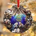 GEEMBI Christmas Christian Gifts for Women Men - O Holy Night 3D Porcelain Nativity Christmas Ornaments 2025 - Catholic Religious Gifts for Women Christian, Nativity Ornaments Stocking Stuffers
