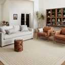 Loloi Chris Loves Julia x Polly Collection POL-01 Ivory/Natural 7'-9" x 9'-9" Area Rug