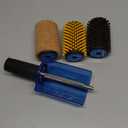XCMAN Ski Roto Brush Kit Roto Brush Handle Axle with All 3 Brushes:Nylon,Horsehiar,Brass/Cork