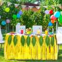 6 PCS Golden Metallic Foil Fringe Tinsel Table Skirts 9 Feetx29.5 Inch for Rectangle Tables, Tinsel Backdrop Curtains,Party Supplies,Wedding, Birthday, Parade Floats, Christmas Decorations