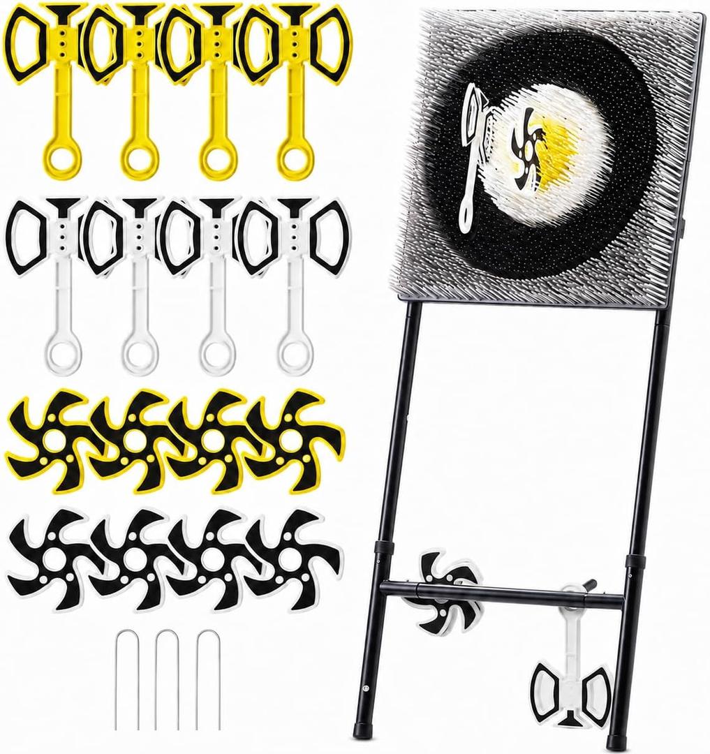 A11N SPORTS Axe Throwing Game with Steel Frame and Bristle Target, 18.7 inches
