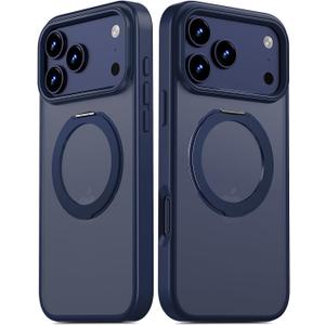 for iPhone 17 Pro Case Ultra-Magnetic 360 Spin Stand [Military Drop Protection] [Compatible with MagSafe] Shockproof Translucent Matte Slim Ring for iPhone 17 Pro Phone Case 6.3", Blue