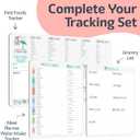 Baby First Food Tracker, Magnetic Meal Planner, Fridge Grocery Shopping List Chart (3 in 1) - Dry, Erase Menu Planners, Strong Stickiness on Refrigerator - 11.8"x8.2", Pink - Baby Led Weaning Supplies