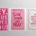 LWYANYT999 3Pcs Pink Christian Canvas Wall Art Light Pink Y2K College Dorm Room Painting Girls Dorm Room Jesus Aesthetic Wall Decor Preppy Teen Girls Apartment Bedroom Pictures Prints(16x24 inches)