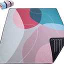 PY Super Mode Picnic Blankets, Extra Large, Waterproof, Foldable Outdoor Beach Blanket, Oversized 83×79”, Sandproof, 3-Layer Picnic Mat For Camping, Hiking, Travel, Park, Concerts, Abstract Pink, Pack Of 3