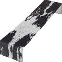 Cow Print Table Runner Cotton Linen Rustic Animal Skin Pattern Art Country Farmhouse Cottage Table Decoration Western Style Cowhide Print Dinner Runner for Home Living Kitchen Dining (72 x 13 inches)