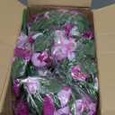 Artificial Fake Hanging Flowers Basket for Outdoor Indoor Decoration,UV Resistant Faux Silk Light Fuchsia and Fuchsia Morning Glory Flowers Plants Realistic Hanging Planter for Outside Home Porch Yard