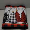 BrilliStar Christmas Kitchen Rugs Kitchen Mat Set of 2 Red Buffalo Plaid Xmas Trees Merry Christmas Cushioned Anti-Fatigue Kitchen Rugs Floor Mats for Kitchen Floor Sink Laundry, 17"x47"+17"x24" (1'5" x 3'11" (Rectangular))