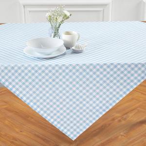 Solino Home Square Tablecloth 52 x 52 Inch - 100% Pure Linen Blue Bell Gingham Check Tablecloth - Machine Washable Table Throw for Spring, Summer