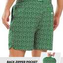 NORTHYARD Mens Swim Trunks 5" Beach Swim Shorts Quick Dry Bathing Suit with Mesh Liner Packable (Green, L)