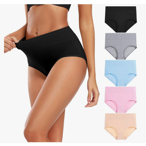 Molasus Women's Cotton Underwear High Waisted Full Coverage Ladies Panties (Regular & Plus Size)