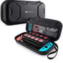 Mumba Carrying Case for Nintendo Switch, Deluxe Protective Travel Carry Case Pouch for Nintendo Switch Console & Accessories [Dual Protection] [Large Capacity] (Black)