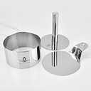 6 Pcs Cake Ring Molds, Seamless Stainless Steel Cake Cutter For Baking, 4 inch Cooking Rings with Pusher & Lifter, Dessert Mousse Molds Baking Tools, Includes 1 Pusher, 1 Lifter and 4 Rings