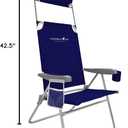 Caribbean Joe Folding Beach Chair, 1 Position High Back Outdoor Camping Chair with Canopy, Lightweight and Portable, 23.25in x 26.4in x 42.5in