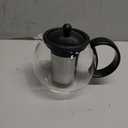 Bodum 34oz Assam Glass Tea Press with Stainless Steel Filter, Black Plastic Lid