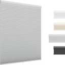 Light Filtering Cordless Cellular Shades, Honeycomb Blinds for Indoor Windows, for Window Size 32" W  64" H Gray