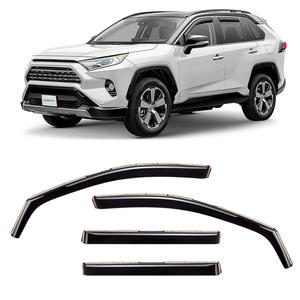CLIM ART in-Channel Incredibly Durable Rain Guards for Toyota RAV4 2019-2025, Original Window Deflectors, Vent Deflector, Vent Window Visors, Dark Smoke Car Accessories, 4pcs - 619152