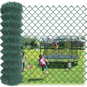 Amagabeli PVC Green Vinyl Coated Galvanized Steel Chain Link Fence Fabric 36inch x 82ft 13Gauge Diamond Mesh Wire Fencing Roll for Residential Commercial Property Protection Security Athletic Field