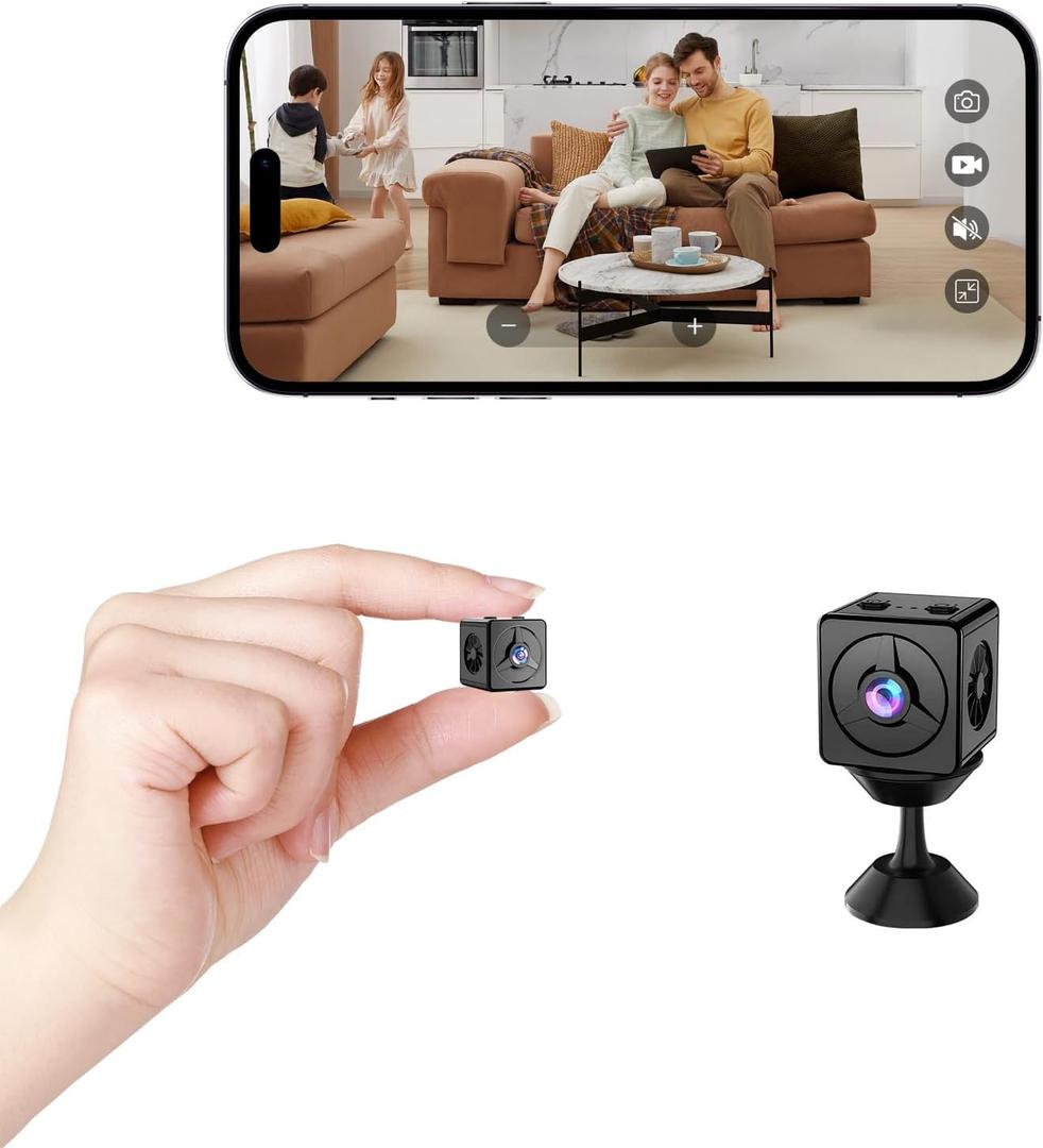 Hidden Camera - 1080 HD Nanny Camera - WiFi Wireless Cameras, Suitable for Office, Pet, and Baby Monitoring - Mini Camera with Motion Detection and App Control